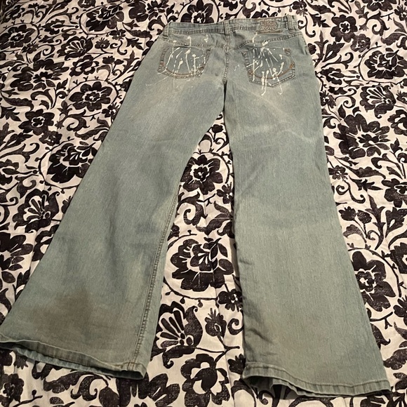 ULTRA LOVE “Paint” Decorative Flare/Wide Leg Jeans - Picture 2 of 7